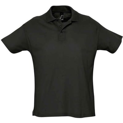 SOLS Heren Zomer II Poloshirt (Zwart)