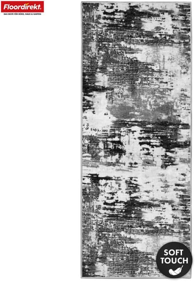 Floordirekt Tapijtloper Ravena - Moderne Loper in Antraciet, Bruin & Zand - Abstract Design - Antraciet - 80 x 100 cm - Antislip Gel Achterzijde - Duurzaam & Makkelijk Te Reinigen - Verkrijgbaar Tot 5 m Lengte