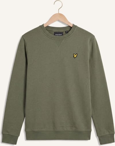 Lyle & Scott Brush Back Crew Neck Sweatshirt Truien & Vesten Jongens - Sweater - Hoodie - Vest- Khaki - Maat 170/176