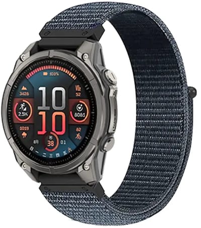 Bandz Nylon bandje geschikt voor Garmin Fenix 9 (43mm) / 9 Pro (43mm) 8 - 43mm / Fenix 7s (Pro - Solar - Sapphire Solar) / Fenix 6s (Pro - Sapphire) / Fenix 5s (Plus - Sapphire) / Epix Pro (Gen 2) 42mm / Instinct 2s - E - Donkergrijs
