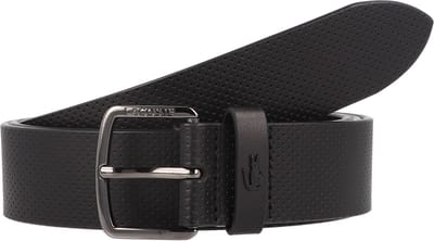 LACOSTE Leren riem Casual Punch Leather Belt W100 Noir zwart