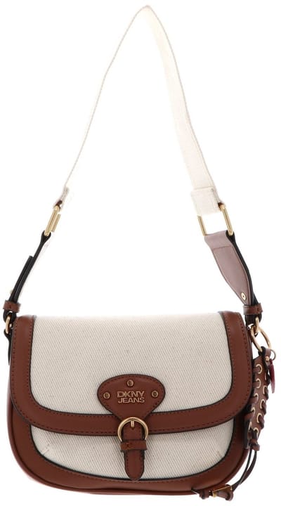 DKNY schoudertas Mari Flap Shoulder Bag Natural / Saddle beige