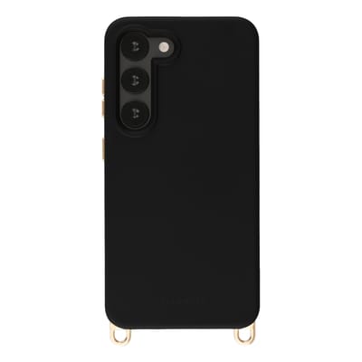 Selencia Hoesje - Geschikt voor Samsung Galaxy S23 - Rivièra Backcover met Magnetische Ring met afneembare haakjes - Velvet Black