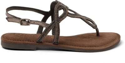 Lazamani - Luus Dames Sandalen Leer Pewter - Maat 36