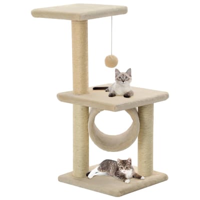 vidaXL - Kattenkrabpaal - met - sisal - krabpalen - 65 - cm - beige