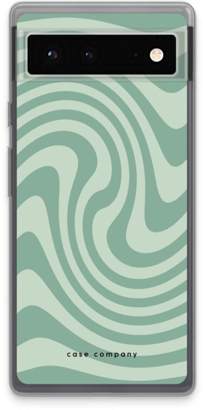 Case Company® - Hoesje geschikt voor Google Pixel 6 hoesje - Swirl Groen - Soft Cover Telefoonhoesje - Bescherming aan alle Kanten en Schermrand