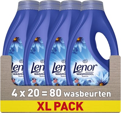 Lenor Vloeibaar Wasmiddel - Zeebries - 4 x 20 Wasbeurten
