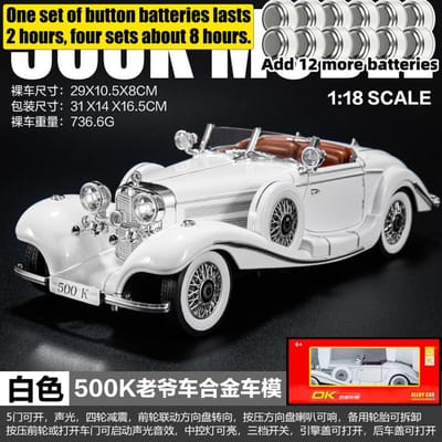 1:18 Mercedes Benz 500K Roadster Convertible de Luxe Voiture Ancienne Modèle Réduit en Alliage Métallique Moulé Sous Pression Voiture de Collection Hobby Ornement d'Exposition