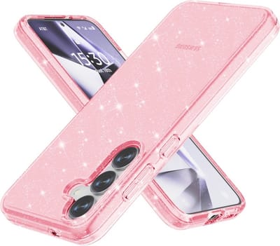 Coverup Hoesje - Geschikt voor Samsung Galaxy S25 Plus Hoesje - Coverup Glitter TPU Back Cover - Rose Gold