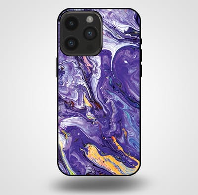 Smartphonica Telefoonhoesje voor iPhone 14 Pro Max met marmer opdruk - TPU backcover case marble design - Goud Paars geschikt voor iPhone 14 Pro Max