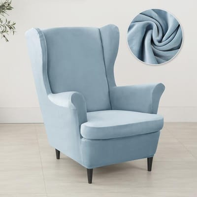 Superzachte fluwelen vleugelstoelhoes, stretch spandex bankhoezen, afneembare wasbare fauteuilhoezen met zitkussenhoes