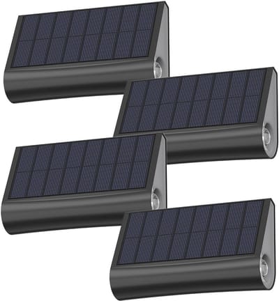 Set van 4 Zonne-energie Warm Witte LED Wandlampen