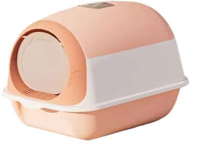 Kattenbak met Kap – Plastic Katten Toilet Box – Hygiënische Kattenbak met Kattenkop Design – Eenvoudig Schoon te Maken – 20L