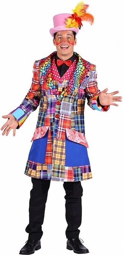 Carnavalsjas Clown volwassenen - Lange Jas - Volwassen - Maat L