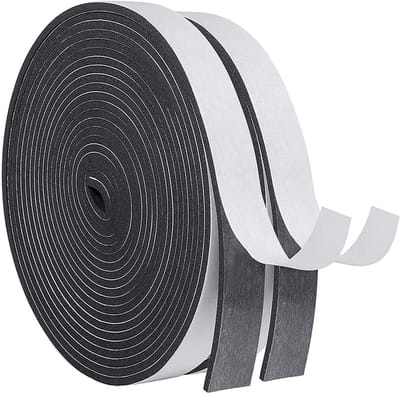 Zelfklevende afdichtingstape deuren-ramen schuimband rubber deurafdichting geluidsisolatie - 20 mm (B) x 3 mm (D)/10 m lang zwart