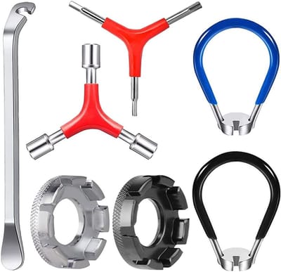 Bicycle Spaak Sleutel Set met Rubber Handvat, 7 Stuks, Ideaal voor Fietsonderhoud en Reparaties