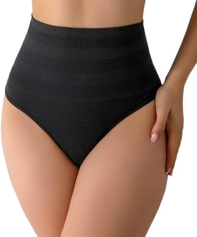Dailygoods- Shapewear Dames Buikweg Onderbroek - Figuurvormend Ondergoed - Hoge Taille String - Korsetslip - Zwart - Materiaal: 85% Nylon, 15% Elastaan - Figuurcorrigerend Ondergoed