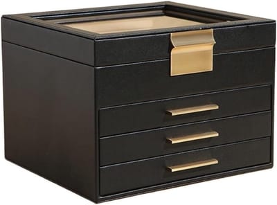 Sieradendoos Opberger - Juwelendoosje - Sieraden Organiseren - Beschermt tegen Krassen - 10x10x10 mm - Zwart
