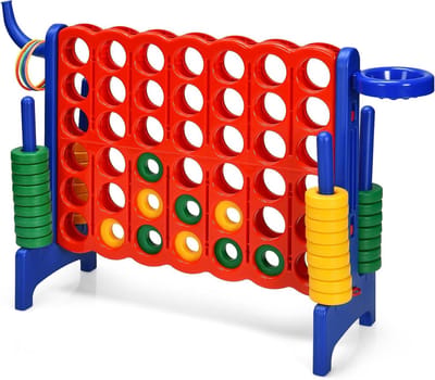 Strategie Spel - 4 op een rij - Gezinsuitje Binnen Buiten - 4-in-1 Spel
