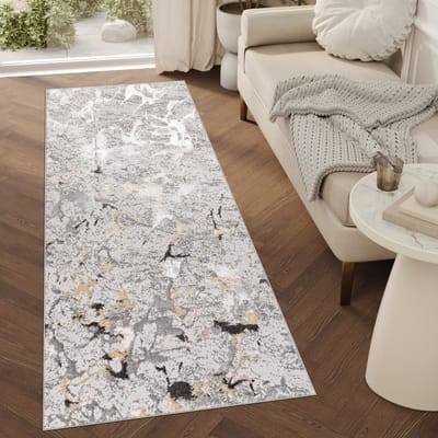 Tapiso Crystal Loper Tapijtloper Lichtgrijs Laagpolig Vloerkleed Maat- 70x100