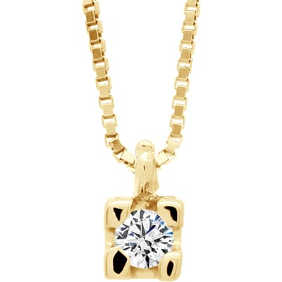 Ketting Diamond Solitaire 0030 Cts Yellow Gold