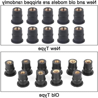 Windscherm Bevestigingsset voor Motorfietsen, Inclusief Schroeven en Zwarte Rubbermoeren, 10 Stuks, Geschikt voor Diverse Motoren, M5 x 5mm
