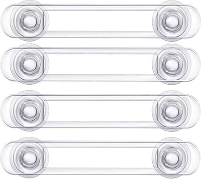 11,3 cm Babyveiligheidskastsloten, 4-packs Kinderkasten Veiligheidsslot Babybeveiliging voor Toilet, Lade, Koelkast, Ovens Transparant - 11.3cm