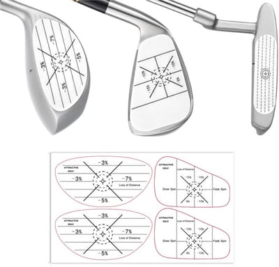 Impacttape voor golfclubs (40 vellen) – Golf-impacttape – Impact-trainingstickers – Swingtrainer – Impactstickers voor de golfswing – Golftrainingshulpmiddel – Stickers voor putters en ijzers – Golfclubstickers voor impactmarkering