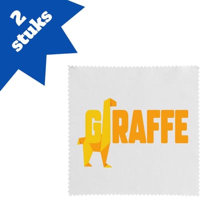 Akyol - giraffe logo geel brillendoekjes - Giraffe - dieren liefhebber - iemand die houdt van giraffen - verjaardag - cadeau - kado - geschenk - 17,8 bij 17,8 cm - 2 stuks