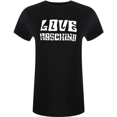 Love Moschino Dames/Dames Groovy Logo T-shirt met korte mouwen (Zwart)