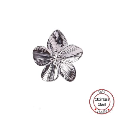Borasi Bloem Ring Zilverkleurig | Roestvrijstaal | Dames Ringen | Dames Sieraden | Luxe Geschenkzakje | Dames Cadeau |