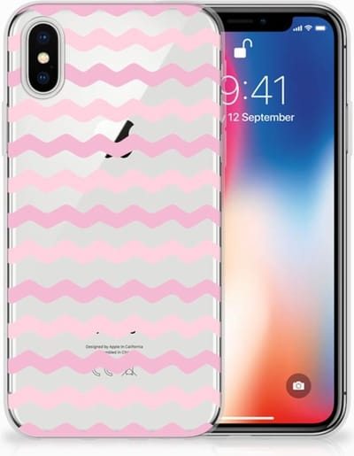 Apple iPhone X | Xs TPU bumper Waves Roze