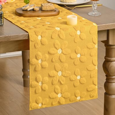 NTH products - Zachte Pluche Tafelloper voor Decoratie, Geel, 33 x 183 cm