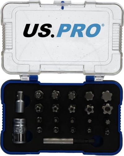 Bittenset Torx Plus en Torx met boring (Torx Plus Security) 23-delig