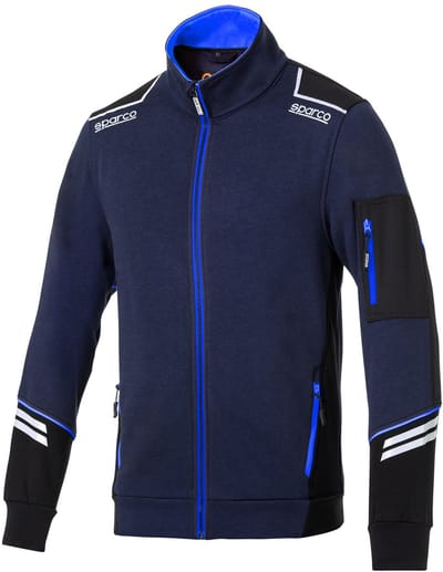 Sparco Full Zip Tech Alabama Vest - Zwart — Marineblauw