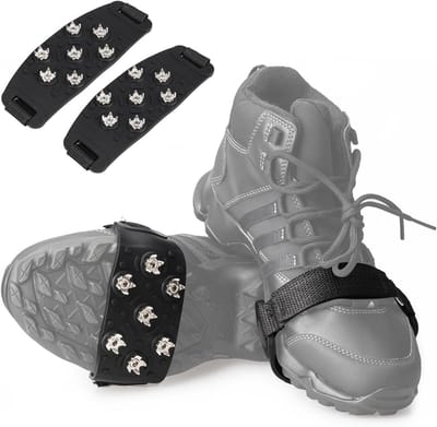 MDUG Antislip sneeuwschoenzool - 1 paar - 7-punts ontwerp - Afmeting 16x6 cm - Sterke grip - Stijgijzers speciaal ontworpen voor wandelschoenen - Geschikt voor wandelen, trekken, bergbeklimmen en andere sporten in besneeuwde omstandigheden