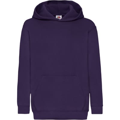 Fruit Of The Loom Kinder Unisex Sweatshirt Met Capuchon / Hoodie (Paars)