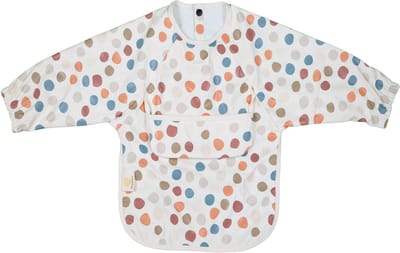 Honeybears Slab met mouwen – Waterproof slabbetje met mouw – Knutselslabber - 12 tot 36 maanden - Stippen