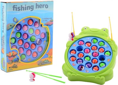 Johntoy Fishing Hero Hengelspel - Visvang spel met 4 hengels en 21 vissen
