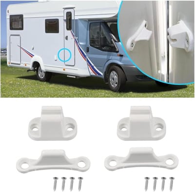 2 Pcs Door Holders Kit for Motorhomes, Caravan Doors, Door Holder with Screws, Lock Holder for RV, Caravan, Door - ShopVlot