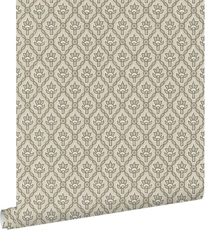 ESTAhome behang vintage bloemen grijs - 50 x 900 cm - 132012