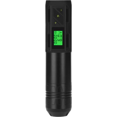 Minuteur Réglable Sans Fil Puissance Embout Plastique Poignée Aluminium Corps Moteur Machine Art Corporel Stylo Rotatif noir