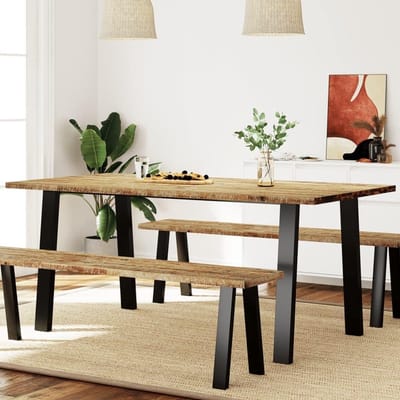 Eettafel Massief Hout - Eettafel Keuken - Samen Eten - Robuust Tropisch Hardhout - 150 x 90 x 75 cm