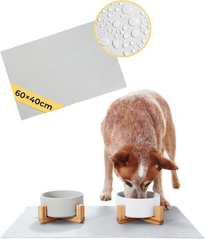 Famanu – Eenvoudig schoon te maken - Cat Food Mat - Hondenvoermat - maat 60 x 40 cm - Pet Feeding Mat | Placemats pet supplies | Anti slip mat | Watermat hond
