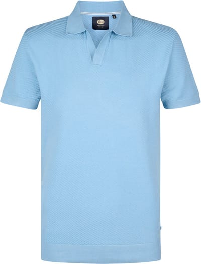Petrol Industries - Heren Gebreide Polo Surf - Blauw - Maat L