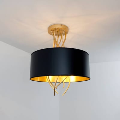 Holländer Plafondlamp Elba Ø30cm drie fittingen zwart/goud