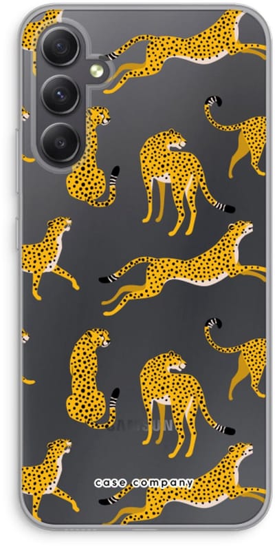Case Company® - Hoesje geschikt voor Samsung Galaxy A34 hoesje - Luipaard - Soft Cover Telefoonhoesje - Bescherming aan alle Kanten en Schermrand