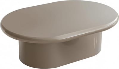 Ovale Salontafel - Eettafel Laag - Woonkamer Meubel - 4cm Dik Blad - 100x70x31cm - Taupe
