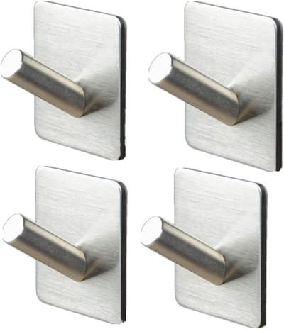 Zware RVS Haakjes voor Keuken en Badkamer, Ideaal voor Pannen, Handdoeken en Kleding - 4 Stuks met 2 kg Draagvermogen