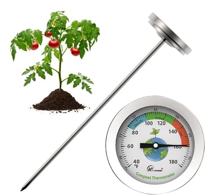 Compostthermometer - Bodemmeter Grond - Compost Controleren - Roestvrij Staal - 25.7 cm Lengte